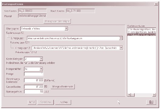 Screenshot of economic assessment tool for temporary shoulder use in Germany.