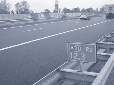 Two-layer porous asphalt section on A28