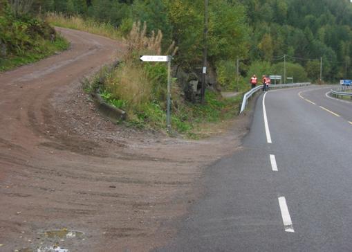 Figure 5. Photo of gravel and dirt from side of road washed onto paved roadway.