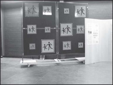 Photo of signs reflecting daytime lighting at reflectivity lab in Germany.