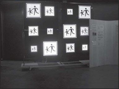 Photo of figns reflecting nighttime lighting at reflectivity lab.