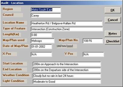 Road safety advisory audit software.